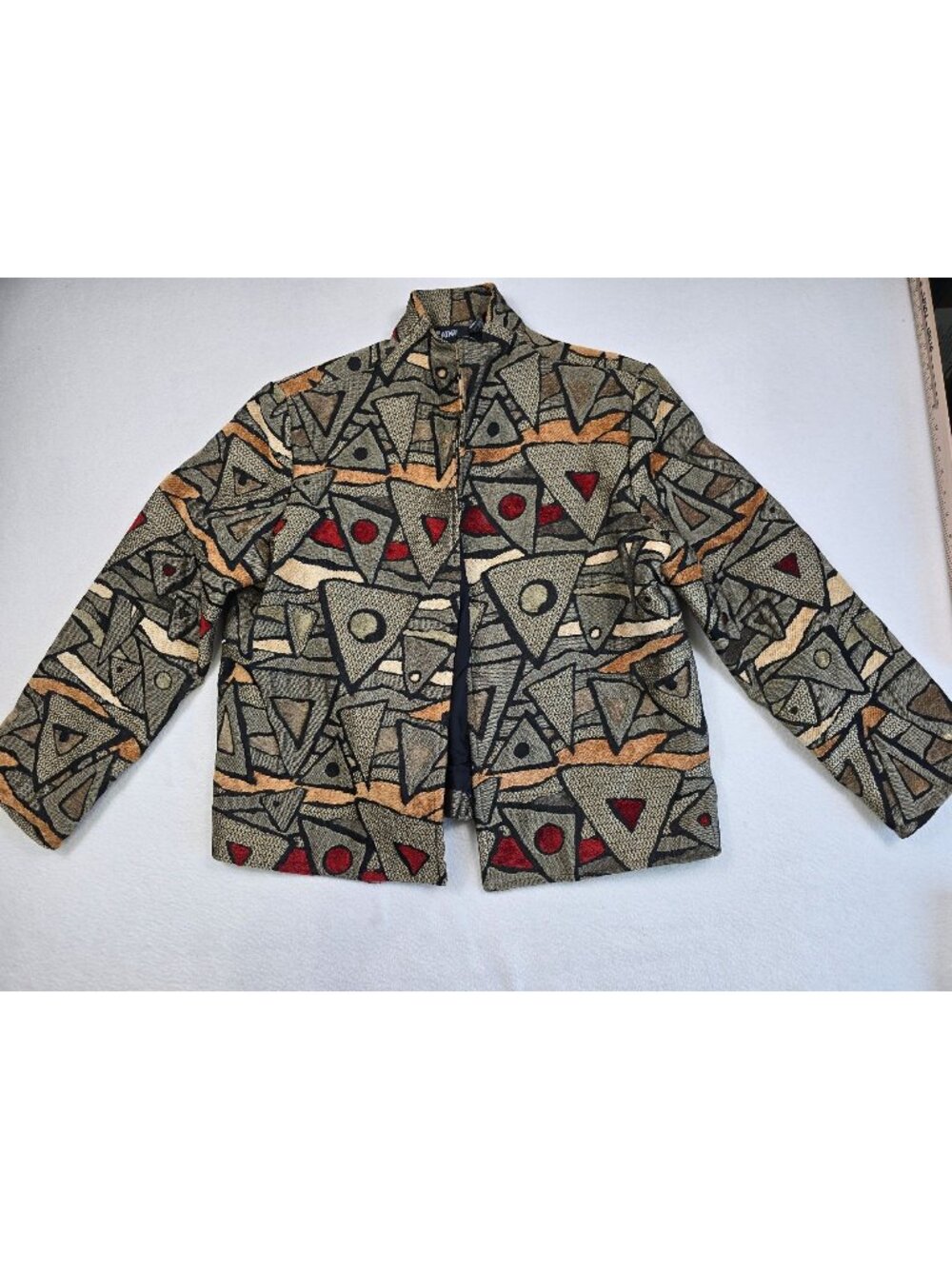 Vintage Painted Pony Womens Small Tapestry Geometric Jacket Artsy